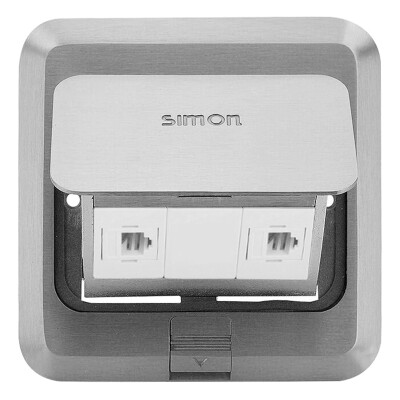 

Simon (SIMON) ground plug-in floor socket pop-up phone plus network socket metal silver TD120F19H