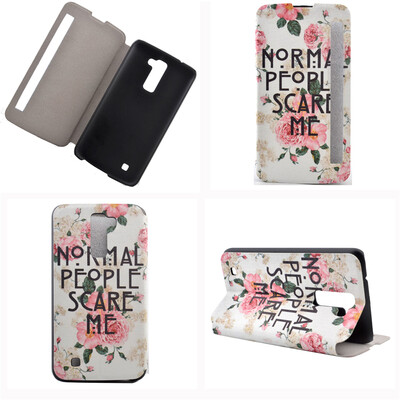 

Rose Flower Design PU Leather Flip Cover Wallet Card Holder Case for LG K10