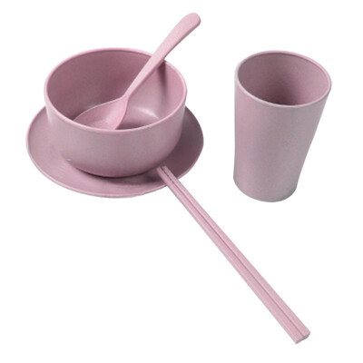 

Bancheon Wheat Straw Wash Water Cup Посуда для столовых приборов Пшеничная посуда Пакет из пяти частей Суп Чашечка для палочек Ложка для тарелок Переносная посуда Набор для нордического порошка