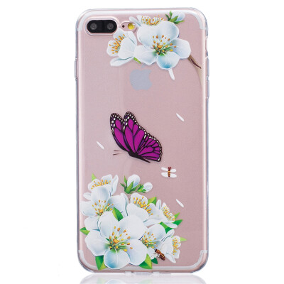

Purple Butterfly Pattern Soft Thin TPU Rubber Silicone Gel Case Cover for IPHON 7 Plus