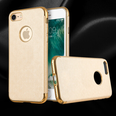 

Luxury Breathable Phone Case For iphone 7 Electroplate+PU Protection Case For iphone 7 plus Hot Sale