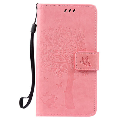 

Pink Tree Design PU кожа флип крышку кошелек карты держатель чехол для LG X POWER