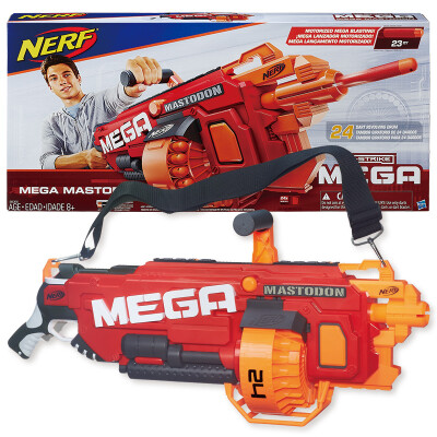 

Hasbro (Hasbro) NERF тепло мягкой пистолет пули MEGA серия передатчик супер мощность (красно-оранжевый) Открытые игрушки B8086