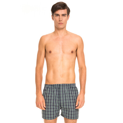 

Jingdong supermarket] three guns men's cotton Arrow pants cotton yarn-dyed home leisure men's shorts blue black strip