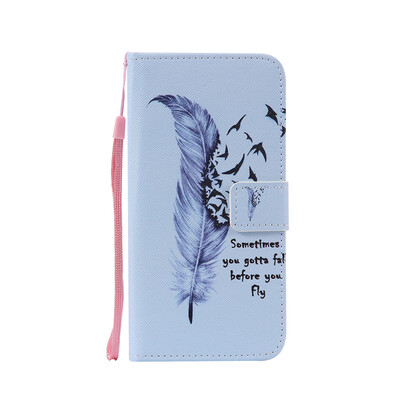 

Blue Feather Design Кожа PU откидной крышки Кошелек Карты Держатель чехол для SAMSUNG J710 J72016