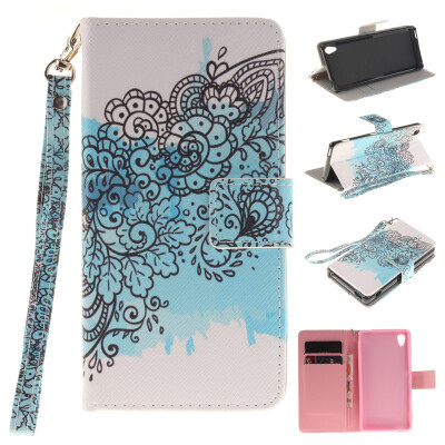 

Butterfly flowers Design PU Leather Flip Cover Wallet Card Holder Case for SONY Xperia M4 Aqua