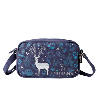 

Flowers princess secret garden small square bag Messenger bag fresh canvas bag 1508X001 blue