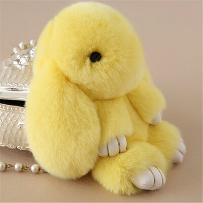 

MyMei 2016 New Rex Furs Rabbit Plush Toys Key Ring Keychain Pendant Bag Car Charm Tag Cute Mini Rabbit Toy Doll Real Fur Monster