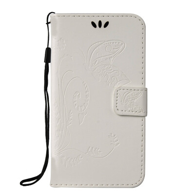 

White Embossed PU Leather Wallet Case Classic Flip Cover with Stand Function and Credit Card Slot for HUAWEI Honor 4X