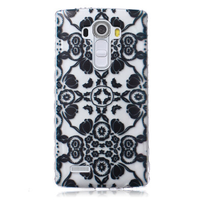 

Black flowers Pattern Soft Thin TPU Rubber Silicone Gel Case Cover for LG G5