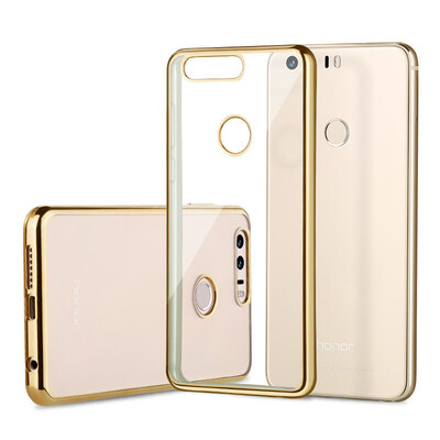 

YOMO Huawei glory 8 mobile phone case protective cover plating scratch-resistant transparent soft shell soil Hao gold