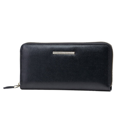 

MarinoOrlandi (MarinoOrlandi) fashion simple high-quality leather lady twisted long wallet black