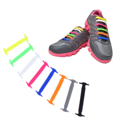 

1 Set/16pcs New Novelty No Tie Shoelaces Elastic Silicone Shoe Lace Unisex