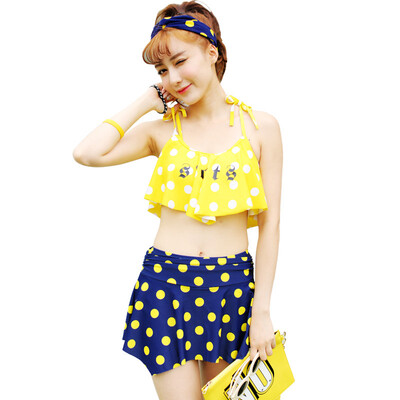 

Млечный Qihai детей купальник ребенка девушка бикини купальник раскол юбка горячий источник купальный костюм девочки 7601-2 синий и белый точка M код