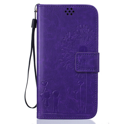 

Purple Lovers and Dandelion Style Embossing Classic Flip Cover with Stand Function and Credit Card Slot for LG G5