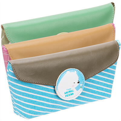 

Deli 3086 flower collection series beautiful fresh canvas student pencil bag color random