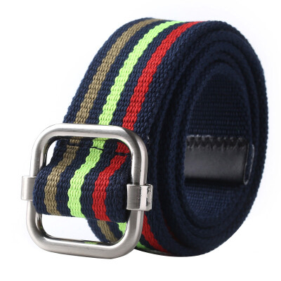 

LovingLilies Belt England Fashion Universal Stripe Canvas Belt Neutral Trousers Blue