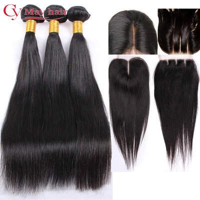 

Brazilian Straight Hair With Closure Top 7A Mink Brazilian Virgin Hair With Lace Closure 3 Bundles Human Hair Weave With Closure