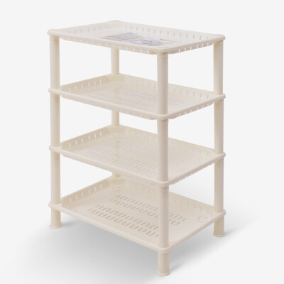 

Carrefour Inspector Shelf Plastic Shelf Four - storey Moving Storage Storage Shelf Square