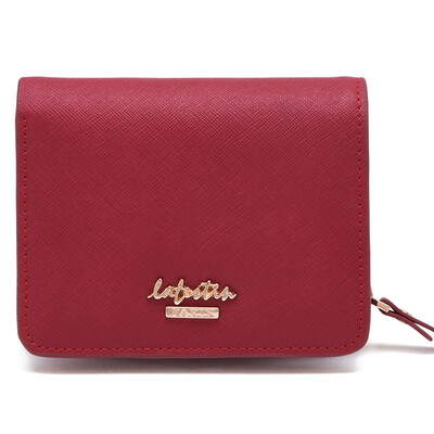 

La Festin Women&39s Cow Short Short Sweet Casual Multifunctional Zipper Coin Purse 618660 Burgundy Burgundy