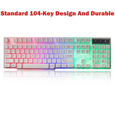 

Проводной игровой клавиатуры LED подсветка 104 Ключи Эргономичный дизайн Teclado Питание от порта USB для настольного ноутбука