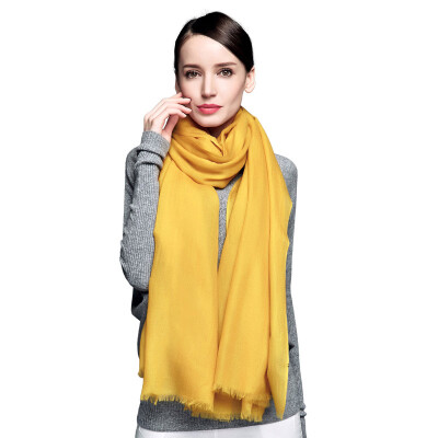 

Bao Shengxiang high-grade cashmere scarf female winter wild long section of solid color wool shawl dual-use students autumn Korean version of the warm collar w9703 turmeric