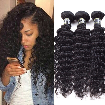 

Amazing Star Hair Bundles Deep Wave Malaysian Virgin Human Hair Extensions Deep Wave Bundles Deal Soft&Bouncy Natural Color