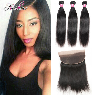 

Peruvian Straight With 360 Lace Frontal 3 Bundles Peruvian Virgin Hair With Frontal Closure Straight Peruvian Hair Bundles