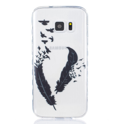 

Two feathers Pattern Soft Thin TPU Rubber Silicone Gel Case Cover for SAMSUNG GALAXY S7