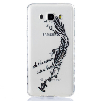 

Black feathers Pattern Soft Thin TPU Rubber Silicone Gel Case Cover for SAMSUNG Galaxy J7 2016J710