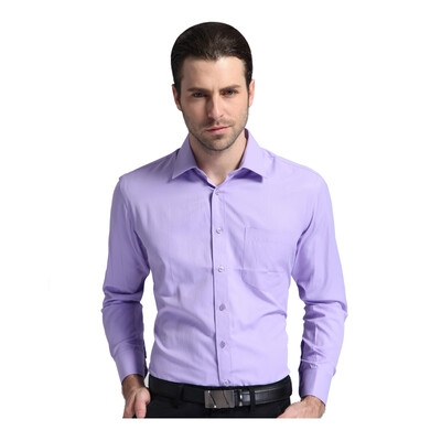 

PAUL JONES shirt men business casual men dress genuine color long-sleeved shirt machine washing free hot 5562 blue twill 39