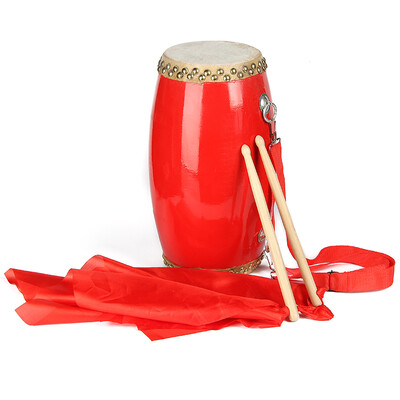 

Acacia birds LOVEBIRD waist drums adult cowhide waist drum solid wood double row nail drum drum dance performance band drums red silk scarf percussion instrument 14cm XS9001