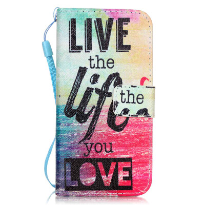 

Live the Life PU Leather Flip Cover Wallet Card Holder Case for Iphone 7