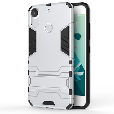 

Серебряный Slim Robot Armor Kickstand Ударопрочный жесткий корпус из прочной резины для HTC Desire 10 Pro