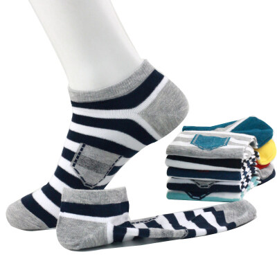 

Langsha socks male cotton sports socks lovers cute boat socks male 6 pairs of mixed color uniform