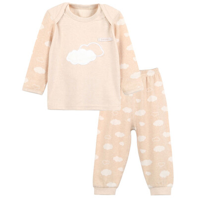 

Xin Song baby jacquard color cotton envelope collar suit newborn spring and autumn color cotton underwear shirt pants suit shallow card its C298D73