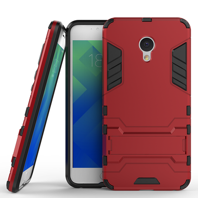

Красный Slim Robot Armor Kickstand Ударопрочный жесткий корпус из прочной резины для MEIZU M5