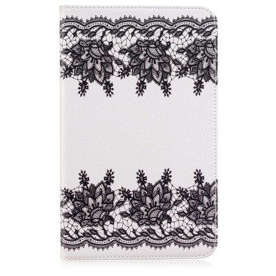 

Lace Style Embossing Classic Flip Cover with Stand Function and Credit Card Slot for SAMSUNG Galaxy Tab E 8.0 T377V