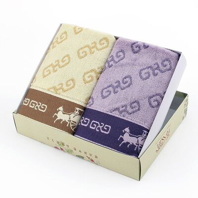

Jinhe home towel home textiles Qin Dynasty towel two pieces of gift box coffee color purple 116 grams Article 33 76CM JH07-43F