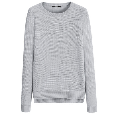 

Semir Women&39s round neck collar simple solid color sweater sweater shirt shirt tide 19316070427 in the gray l