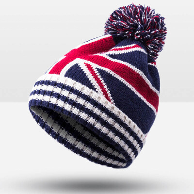 

WISHCLUB British Flag and Star Knitted Hat Unisex Winter Hat Men Women Skullies Beanies Outdoor Warm Hat