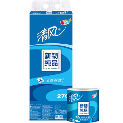 

Breeze (APP) rolls of new tough pure 3 layer 270 paragraph toilet paper * 10 volumes (new and old packaging alternating delivery