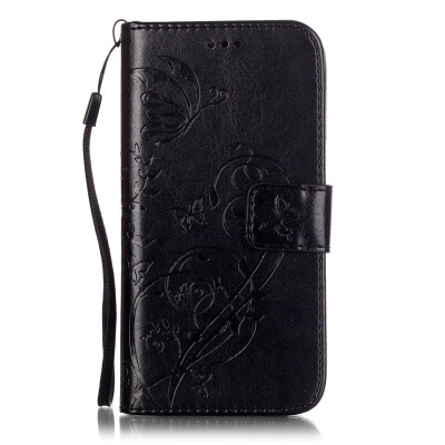 

Black Flower Design PU Leather Flip Cover Wallet Card Holder Case for IPOD TOUCH 5 6