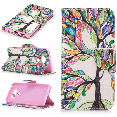

Colorful tree Design PU Leather Flip Cover Wallet Card Holder Case for LG G6
