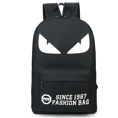 

Light rider shoulder bag female Korean fashion men backpack trend leisure college wind school student bag night travel bag 955 luminous black