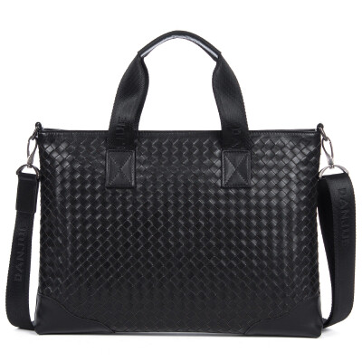 

DANJUE (DANJUE) the first layer of leather hand-woven fashion business casual cross section portable briefcase 8850-1 black