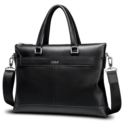 

Golf GOLF first layer of cowhide business briefcase men's handbag classic men's bag D5BV87213J black