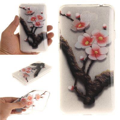 

Four plum blossoms Pattern Soft Thin TPU Rubber Silicone Gel Case Cover for Huawei Y5 II