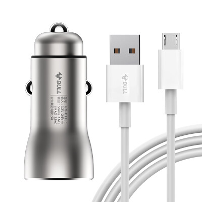 

Bull (BULL) Car Charger Car Charger U118C Silver 3.6A Dual USB One Touch Two Metal Material Additional Andrews Data Cable