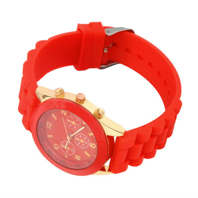 

Unisex Silicone Crystal Lady Jelly Gel Quartz Analog Sports Wristwatch